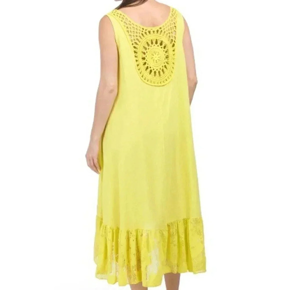 Crochet Midi Dress (Color: Citrine) - Picture 2 of 2